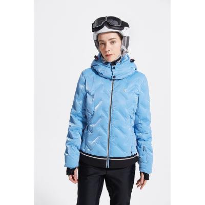 China High Quality Winter Sports Hooded Snow Plower Jacket Anti-UV Fashion Waterproof Breathable Women Ski Jacket for sale