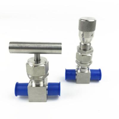 China 1/2 1/4 1/8 stainless steel 6000 psi 3 way needle valve for sale