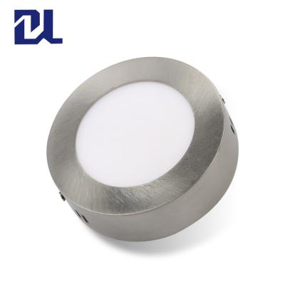 China SN Satin Nickel Outdoor Round Panel Light Wholesale Commercial Round Surface Mounted 6w 12w 18w 24w Round Ceiling Led Panel Light for sale