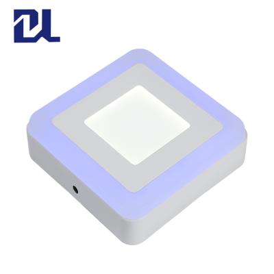 China Hot Selling India Surface Mount Double Color Suface Square LED Panel Light 6+3 12+4 18+6 Watt Double Color Square smd 3+3 led panel light for sale