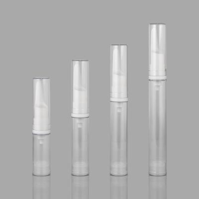 China Wholesale 5ml 10ml BEAUTY PACKAGING Mini Clear Empty Travel Round Vacuum Lotion Cream Plastic Airless Bottle for sale