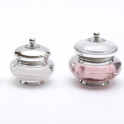 China Crown Shape Acrylic Skin Care Cream Cosmetic Packaging Jar 30g 50g Cosmetic Jars for sale