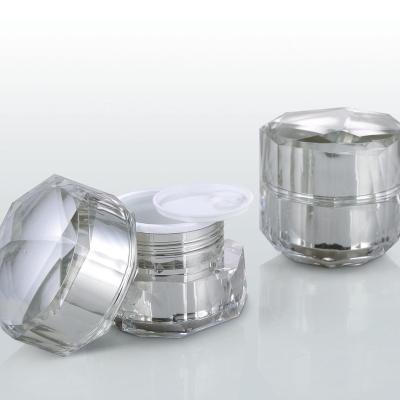 China High Grade 30g 50g Skin Care Acrylic Face Cream Jar Clear Cream Containers for sale