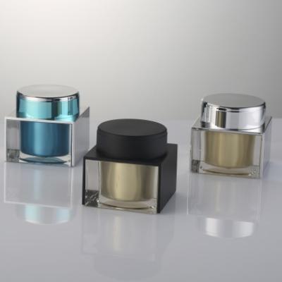 China ACYRLIC 30G 50G Fancy Empty Square Cosmetics Acrylic Jars for sale