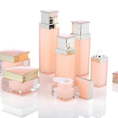 China Custom BEAUTY PACKAGING Jar Acrylic Cosmetic Paaging New Hot Acrylic Bottle Skin Care for sale