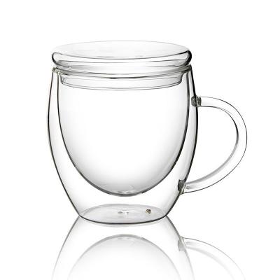 China Factory Sustainable High Borosilicate Transparent Mini Double Wall Glass Coffee Mugs for sale