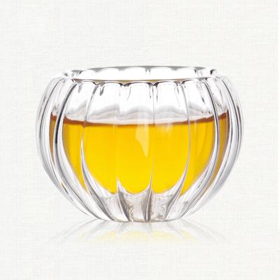 China Factory Stocked Produces Transparent High Borosilicate Glass Double Wall Cup for sale