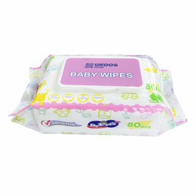 China Free Sample 45gms Biodegradable Wet Wipes 80pcs 30% Organic Viscose Disposable Baby Cleaning Wipes for sale