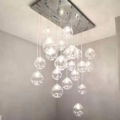 China Modern Contemporary Villa Lighting Luxury Living Room G9/G4 Bulbs Chandelier Art Glass Balls Pendant Lamp for sale