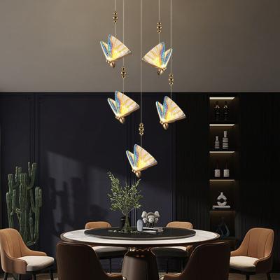 China Art Decor Chandelier Light Fixture Modern Butterfly LED Acrylic Pendant Lamp For Living Room Bedroom for sale