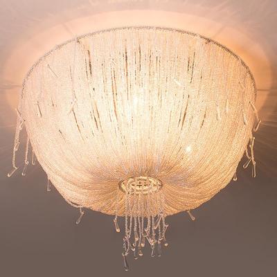 China Jellyfish Outdoor Mounted Luxury Round Ceiling Lights Flush Mount Crystal Ceiling Light Lamp For Living Room Bedroom for sale