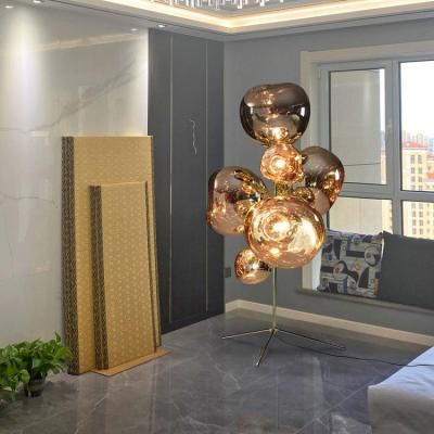 China Modern Custom Projects Modern Indoor Lamps Chandelier Glass Ball Crystal Pendant Lighting Hotel Light for Foyer Lobby for sale