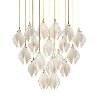 China New Modern Design Art Flower Ceramic Chandeliers And Lamps Pendant Lighting Modern Led Hanging Lamp For Home for sale