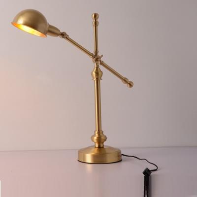 China Industrial Bedroom LED Table Light Gold Color Modern Lamp Body Industrial Desk Lamp for sale