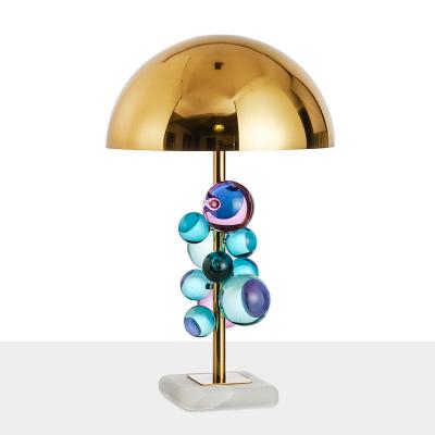 China Modern Simple Luxury Crystal Balls Bedside Lamps K9 Gold Crystal And Table Lamp For Bedroom for sale