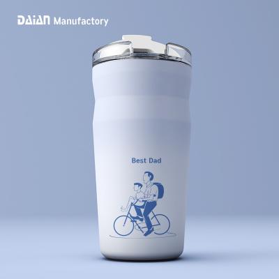 China Daian New Father's Day Design Sustainable Honey Mug 14oz Stainless Steel Wall Insulated Double Tumbler With Lid for sale