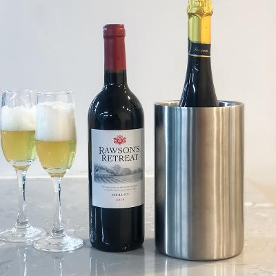 China 750ml Stocked Personalized 18/8 Double Wall Stainless Steel Wine Bottle Fridge Ice Bucket for sale