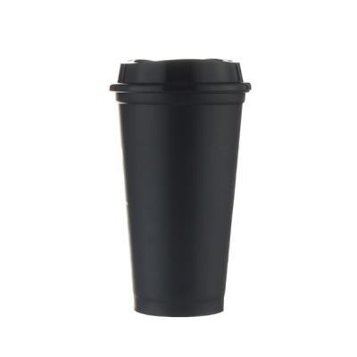 China Sustainable Hot Selling Double Wall Insulated Plastic Reusable 16oz Coffee Mug for sale