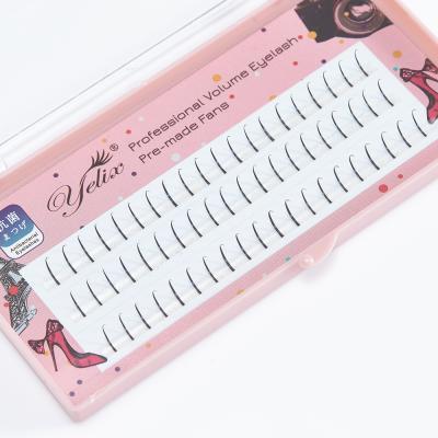 China Yelix Natural Soft Private Label Lashes Supplies Silk Lash Extension Premade Fan Eyelashes Professional for sale