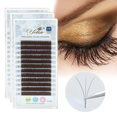 China .05 cc D 8-15mm Best Cheap Flowers Semi Permanent 1sec Different Super Soft Yelix Brown Slik Eyelash Extensions for sale