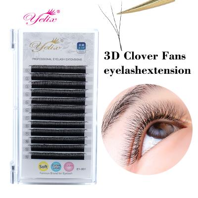 China W Shaped Premade Volume Fans Yelix W Style Las Extensiones De Pestanas Easy Fan Eyelash Extensions Private Label Trays Las Extension Supplies for sale