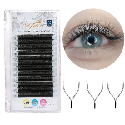 China Yelix Criss-Cross Brown Blue YY Purple Form False Eyelashes Wholesale Silk Lashes With Logo 