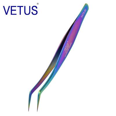 China Comfortable Handle Yelix Personalized Makeup Tweezers Stainless Loop Eyelash Rainbow Eyelash Tweezers With Custom Label for sale