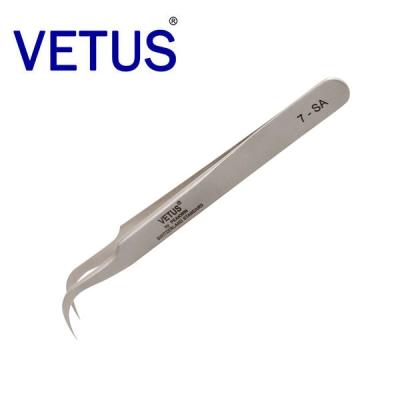 China Best Yelix 7-SA Tweezers Fashion Antimagnetic Tweezers For Wicks Extension Brand Label Custom Eyelash Tweezers for sale