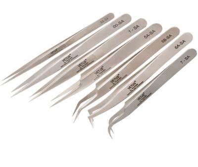 China Yelix Private Label Antimagnetic Stainless Steel Tweezers Custom Eyelash Extension For SA Precise Tweezer Series for sale