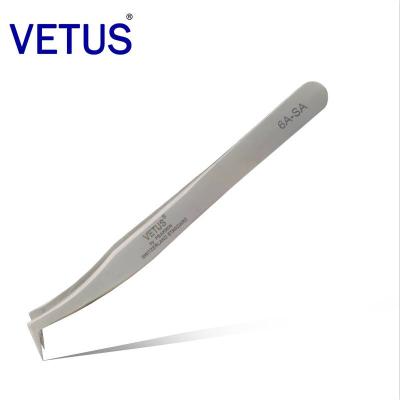 China Yelix 6A-SA Antimagnetic Hot Sale Anti Static Eyelash Extension Tweezers Wholesale 90 Degree Curved Tip Eyelash Tweezers for sale