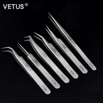 China Vetus SA Series Yelix Pointed and Multifunctional Straight and Curved High Precision Tweezers for Eyelash Extension Transplant for sale