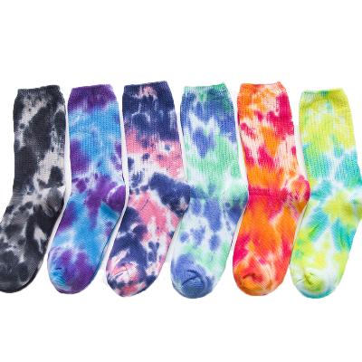 China Custom Fashion Anti-Fault Socks Unisex Color Dye By Knotting Long Cotton Crew Socks Autumn New Colorful Happy Socks Unisex for sale