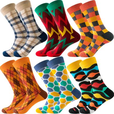 China Breathable Custom With Logo Fashion Socks Men Color Cotton Sports Long Socks Fashion Colorful Happy Socks Men Size 39-45 for sale