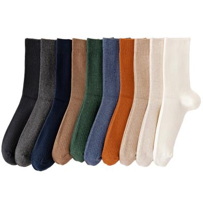 China Antibacterial Men Dress Socks 2021 New Autumn Winter Custom Logo Sock Breathable Warm 100% Cotton Socks For Men Comfortable Casual Fashion for sale