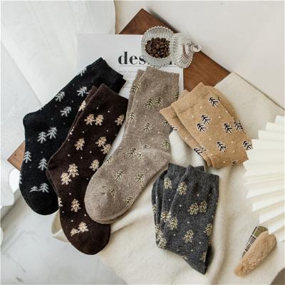 China Antibacterial Custom Women Winter Socks 2021 Long Christmas High Quality Socks Breathable Thick Warm Ladies Wool Socks Dropshipping for sale