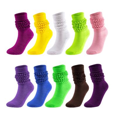 China Hot Anti-Fault Fashion Slouch Boots High Quality Women Knee High Socks Ruffle Crac! crack! boot cotton loose bangs custom female stockings for sale