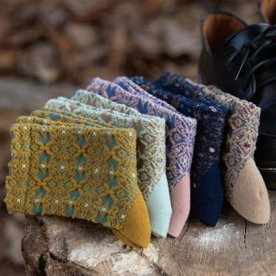 China Anti-Fault Socks New Design Autumn Cute Breathable Cotton Girl National Style Long Socks Fashionable Korean Style Women Socks for sale