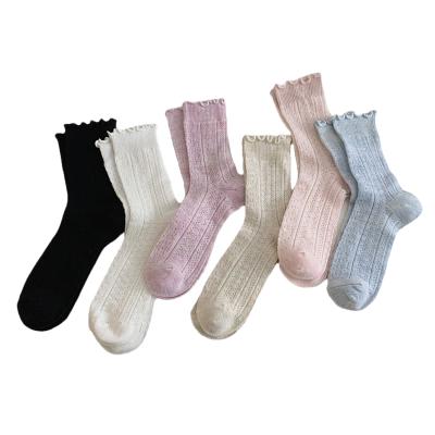 China Antibacterial Custom Women Socks Spring High Quality Summer Mesh Socks 2022 Korean Women Breathable Solid Color Cotton Socks Dropshipping Long for sale