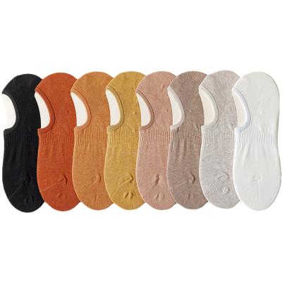 China Best Selling Antibacterial Cotton Socks 2022 New Solid Color Fashion Socks For Women Breathable Invisible Logo Sock Slippers Custom Made Anti Slip for sale