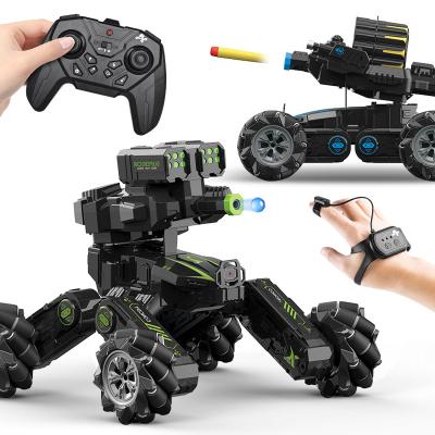 China RC Auto Return Multifunctional Stunt Four-Wheel Car For Boy DIY Assembly Control Mode Replaceable Dual Head Vehicle Shooting Off-Road Toys for sale