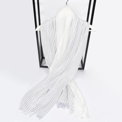 China Cotton Men Women Scarf Fashion Canvas Brand Striped Tassel Scarves Autumn Warm Soft Shawls Cotton Spring Scarf for sale