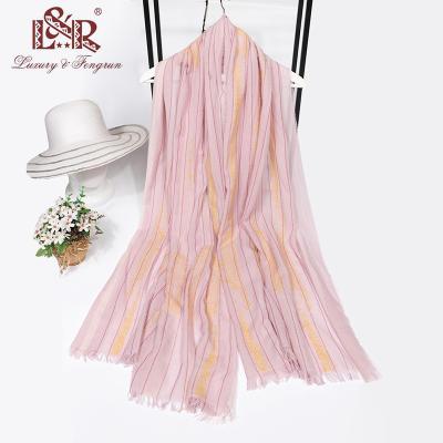 China Cotton Women's Canvas Scarf Striped Ethnic Style Femme Accessories Tassel Scarf Female Fashion for sale