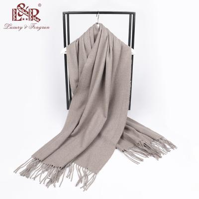 China Cotton Pashmina Thick Warm Shawls Wraps Lady Cashmere Scarf Women Blanket Echarpe Winter Tassel Solid Color for sale