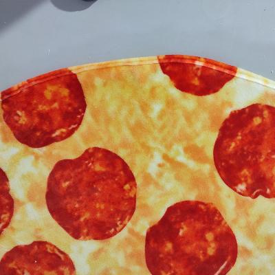 China Novel Customized Double Sided Pizza Baby Blanket Fleece Fleece Flannel Food Good Quality Giant Pizza Blanket for sale