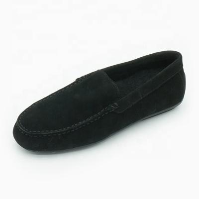 China Custom Wholesale Winter Warm Suede Fashion Warmlab Moccasin Gommino Logo Leather Upper Loafers For Women for sale