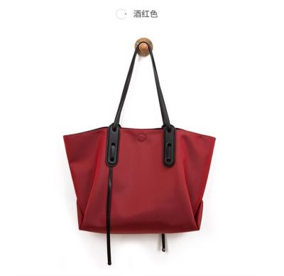 China Light Luxury Casual Haoen 2023 New Oxford Cloth  Red Women's Tote Shopping Bag 2 In 1 Set  Large Capacity Mommy Bag  Lady Handbag for sale