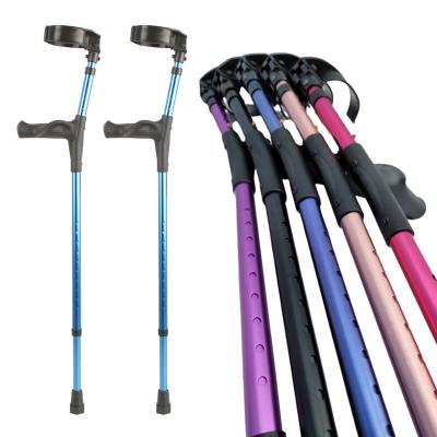 China Height Adjustable Aluminum Medical Ergonomic Handle Disabled Forearm Crutches for sale