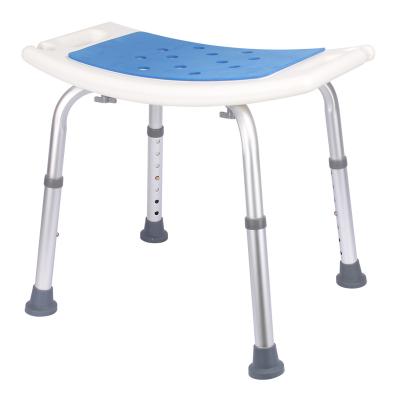 China 7 Tiers Adjustable Legs Assembly Bathroom Tool Free Stool Designed Padded Shower Chair With Handles For Adults for sale