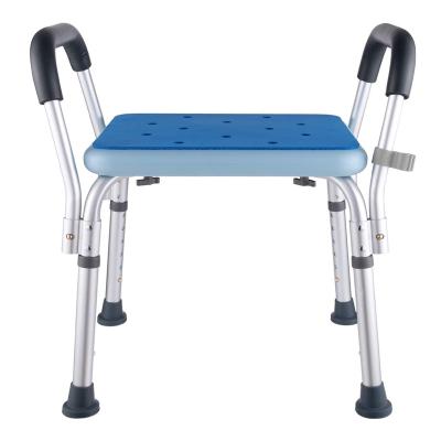 China Aluminum/HDPE/Rubber Shower Chair Bench Bath Stool Safety Medical Shower Chair With Removable Armrest for sale