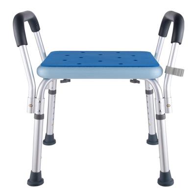 China Aluminum/HDPE/Rubber Medical Shower Chair Bench Bath Stool Safety Aluminum Shower Seat For Elderly for sale